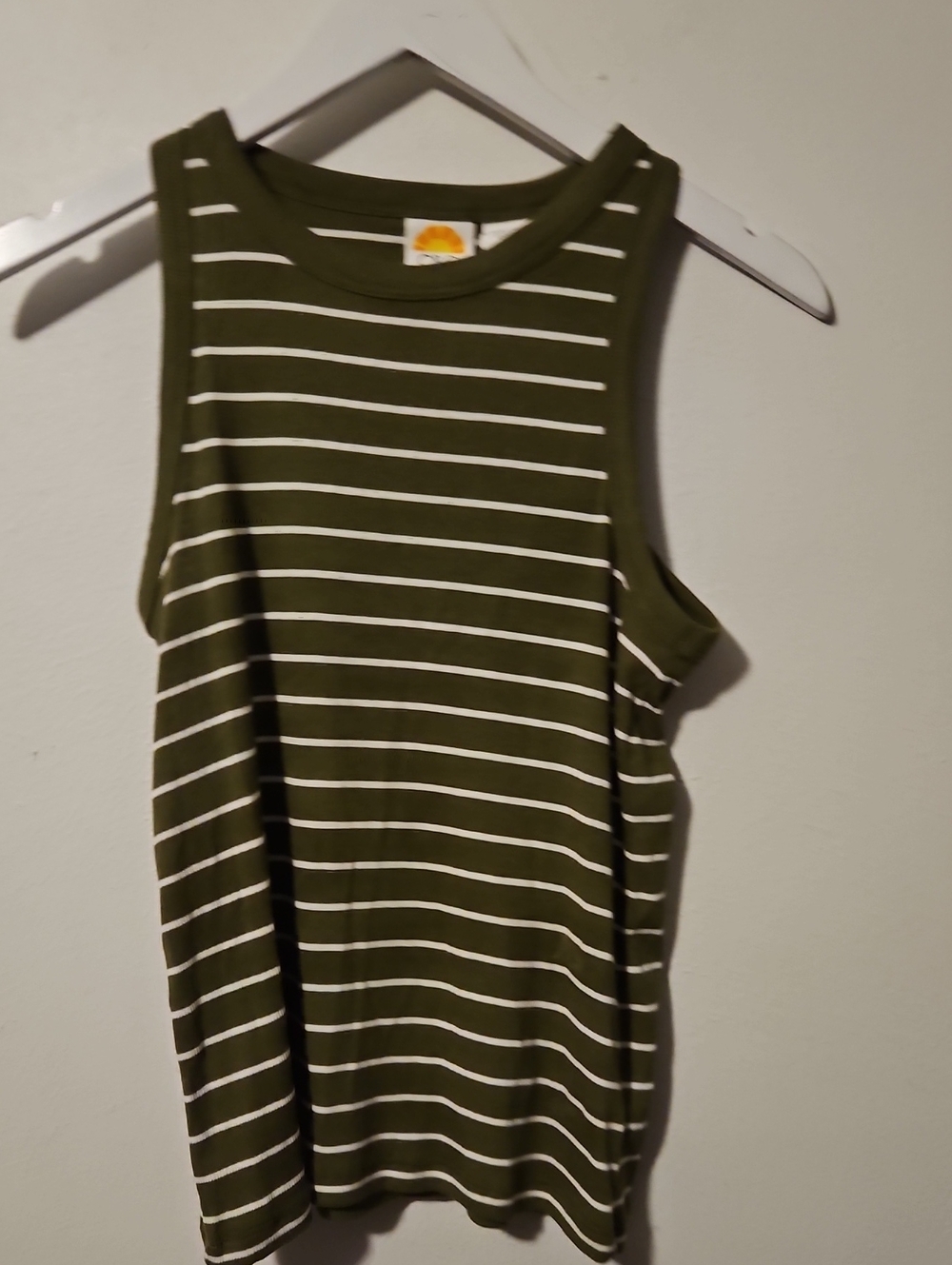 C&C California Olive Striped Sleeveless Tank